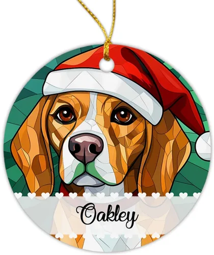 Miniatura 23 de Airedale Terrier - Adorno de Navidad para perro, regalo para Acción de Gracias, perros personalizados con sombrero de Navidad, adornos de Airedale
