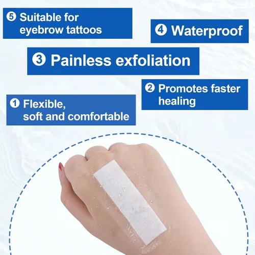 Miniatura 4 de 15 piezas de protección desechable para cejas, protector de ojos de ducha impermeable de plástico, película protectora suave transparente para baño