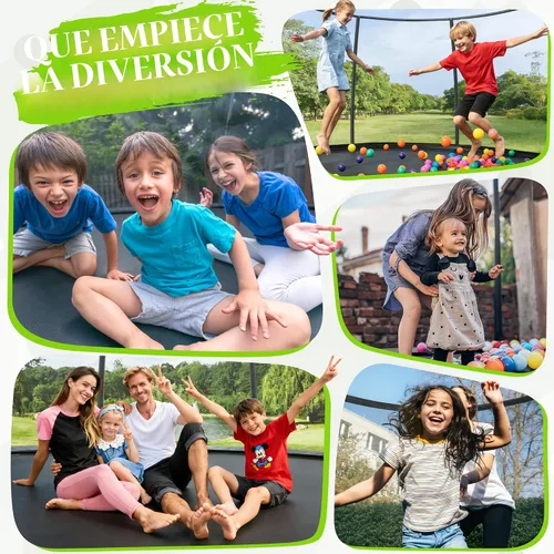 Miniatura 5 de JELENS Trampolín de 8 pies, 10 pies, 12 pies, 14 pies, 15 pies, 16 pies, trampolines recreativos con red de cierre, trampolines antioxidantes