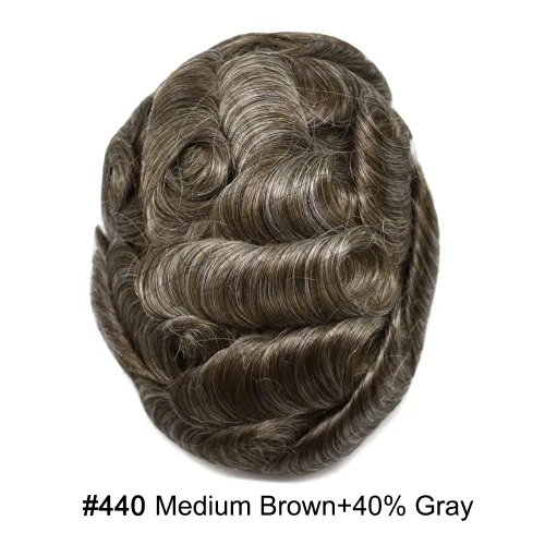 Miniatura 46 de Toupee Hair Piece For Men 100% Real Human Hair System Natural Looking Hairpieces For Men Hair Units Protesis Capilar Para Hombre 8''X10'' #610#6
