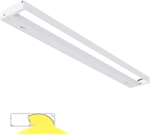 Iluminación para debajo del gabinete de 24 pulgadas, luces LED enchufables y cableadas para debajo del gabinete con 3 temperaturas de color 3000