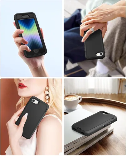 Miniatura 7 de Jelanry para iPhone 5/ 5S/ SE 1ª Generación (2016) Funda de uso rudo resistente a prueba de golpes de doble capa, carcasa protectora deportiva