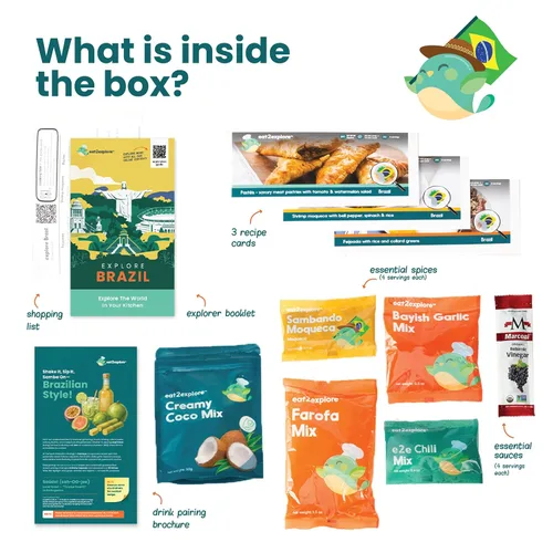 Miniatura 3 de eat2explore Kit de cocina global para adultos, recetas auténticas, especias esenciales y maridajes de bebidas, perfecto para citas nocturnas