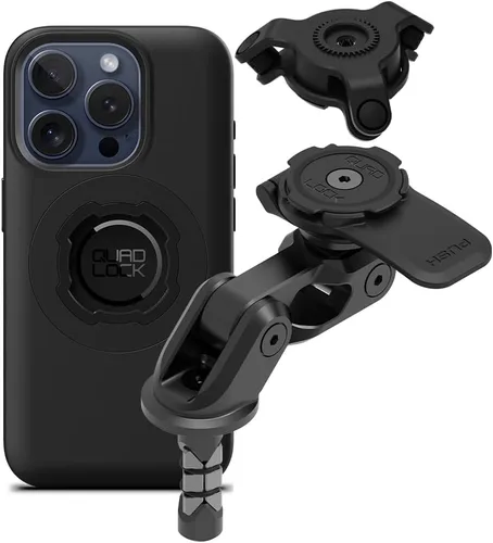 Quad Lock Kit Pro de montaje de vástago de horquilla de motocicleta con amortiguador de vibraciones y funda para teléfono MAG para iPhone 15 Pro