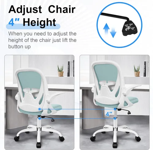 Miniatura 7 de Primy Silla de Oficina Ergonómica de Escritorio con Soporte Lumbar y Altura Ajustables, Silla Giratoria Transpirable de Malla