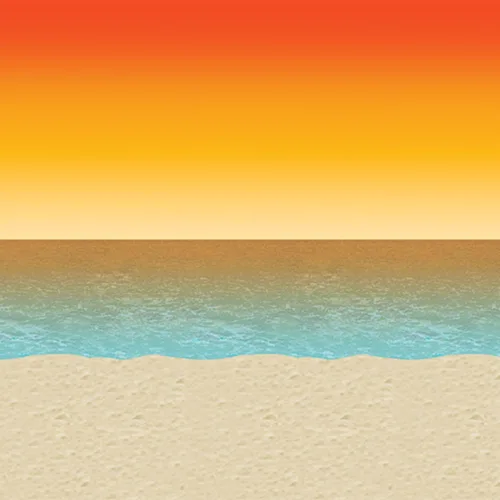 Miniatura 6 de Fondo de playa, océano y cielo azul de 30', Paquete de 1, azul, (Blue/Sand)