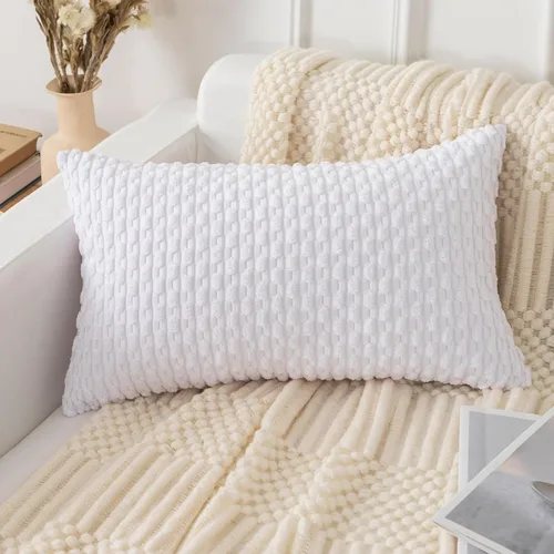 Miniatura 26 de UGASA - Funda de almohada decorativa de pana suave de otoño de 12 x 20 pulgadas, diseño bohemio a rayas, oblonga, para sofá, sala de estar, cama