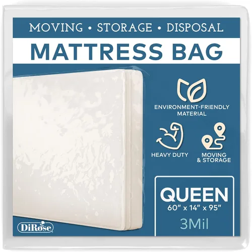 Miniatura 8 de DiRose - Bolsa de almacenamiento de colchón, funda móvil de plástico grueso de tamaño matrimonial, transporte, eliminación y protector – Funda