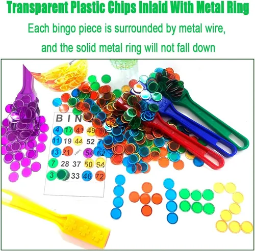 Miniatura 3 de Juego de varitas magnéticas y fichas de bingo, varita magnética, discos de metal multicolor, kit de ciencia escolar, accesorios de aprendizaje