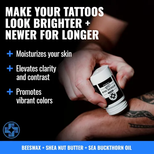 Miniatura 2 de Saniderm Original Tattoo Aftercare Balm – Pequeño (1.0 oz) – Sin petróleo – Hidratante natural para tatuajes sin fragancia, hecho con manteca