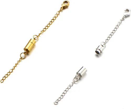 Miniatura 9 de Zpsolution Cierre Magnético de Bloqueo para Joyería, Cierres Magnéticos para Collares y Pulseras, Extensor de Cadena para Hacer Joyería Redondo 4pcs