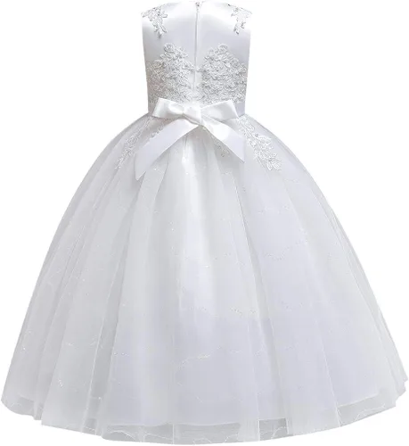 Miniatura 3 de Vestido de fiesta de boda con encaje de tul para niñas, para comunión, formal, cumpleaños, princesa, concurso, baile de graduación