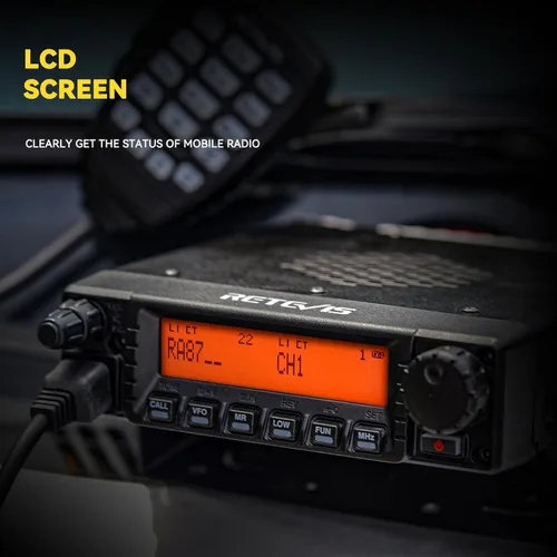 Miniatura 4 de Retevis RA87 GMRS Radio móvil, estación base de transceptor móvil de alta potencia con cable, 8 canales repetidores, Chirp, reloj dual, radio
