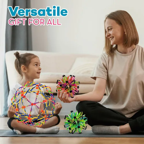 Miniatura 4 de 4E's Novelty Esfera de bola de respiración expandible (paquete de 4) juguete para niños para aliviar el estrés, juguetes para ansiedad, yoga