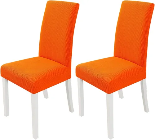 Miniatura 13 de PETCUTE Fundas elásticas para sillas de comedor, fundas elásticas antideslizantes para sillas de comedor, color gris, paquete de 2