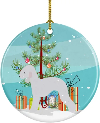 Miniatura 96 de Caroline's Treasures Bulldog inglés «Merry Christmas» adorno de cerámica para árbol de Navidad, decoración colgante para el hogar, Navidad, fiestas