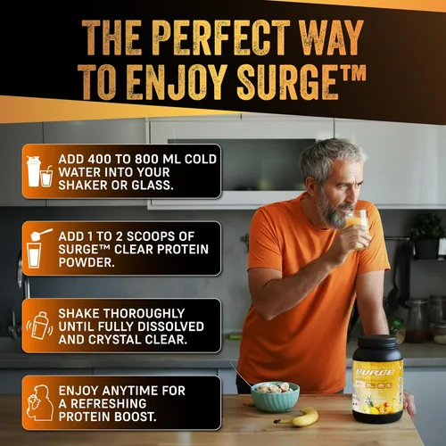 Miniatura 4 de PRO-SURGE - Proteína en polvo transparente sabor a mango y piña, 16.01 oz, 30 cucharadas, 0.88 onzas de aislado de proteína a base de plantas, sin