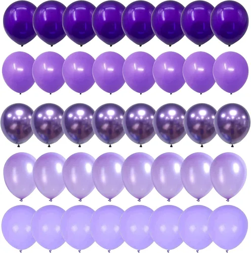 Miniatura 8 de Set de globos azul polvo, 60 paquetes de 12 pulgadas de globos metálicos dorados cromados, azul macarrón, azul océano, blanco arena, confeti