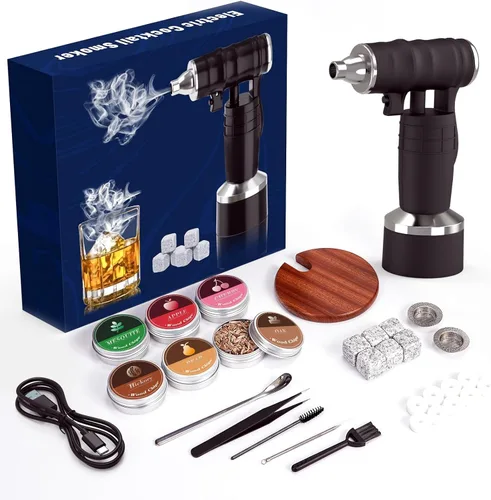 Regalos de Navidad para hombre, kit de ahumador de cócteles de whisky con soplete, regalos divertidos de Navidad para hombre, esposo, kit de bourbon