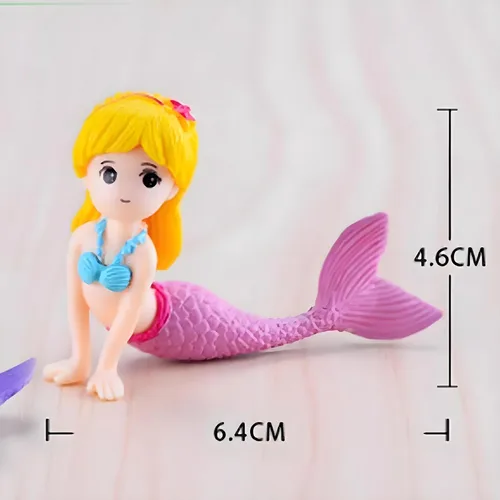 Miniatura 4 de Figura de sirena rosa, adorno de acuario, mini accesorio de micro paisaje, mini sirena para accesorios de jardín de hadas, decoración de acuario