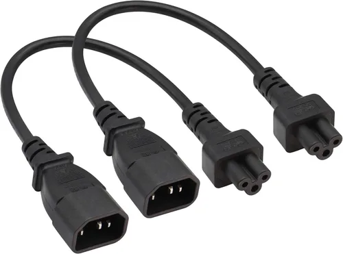 Paquete de 2 cables de CA C14 a C5, 10A 125V IEC adaptador de corriente macho a hembra de 3 polos, convertidor de CA C5 a C14 para convertidor de