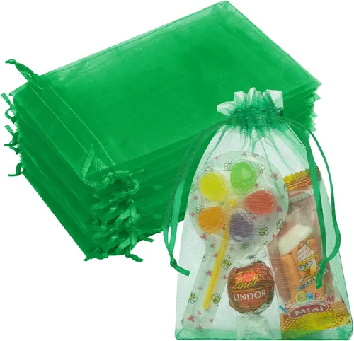 Miniatura 29 de Bolsas de organza de 3x4 pulgadas, 50 paquetes de pequeñas bolsas de regalo de malla con cordón, bolsas de muestra para fiesta, boda, baby shower
