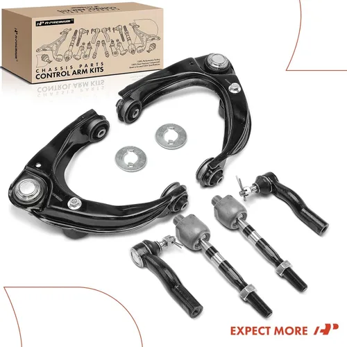 Miniatura 9 de A-Premium Juego de 6, brazo de control superior delantero, extremo de barra de acoplamiento interior y exterior, compatible con Ford Fusion