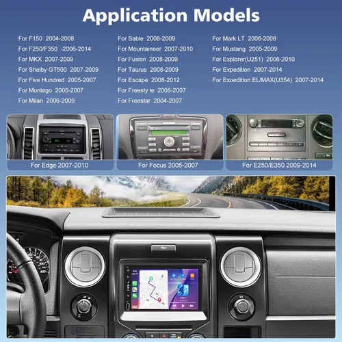Miniatura 2 de Radio de coche para Ford F150/F250/F350 2004-2014 con Apple Carplay Android Auto, actualización de pantalla táctil de 7 pulgadas para F150 Android