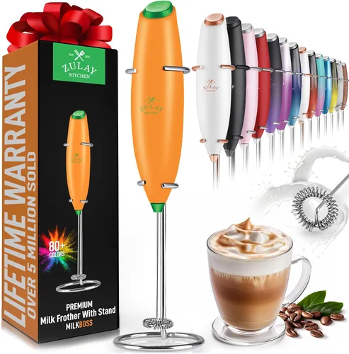 Miniatura 32 de Zulay Kitchen - Batidor eléctrico de mano para café, lattes, capuchinos, matcha y chocolate caliente, mezclador portátil para bebidas, accesorio