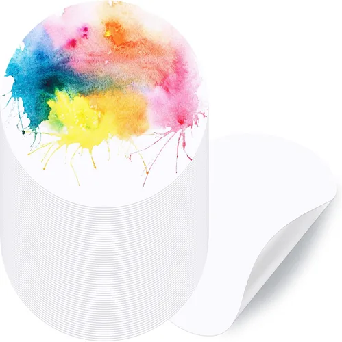 Miniatura 8 de TaoBary Paquete de 60 papel de acuarela redondo de 7.16 oz/m², papel de acuarela prensado en frío de 6 pulgadas de diámetro, ideal para la mayoría