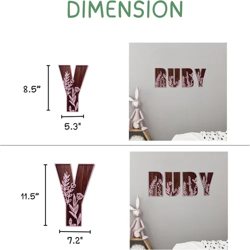 Miniatura 8 de Letrero con nombre para guardería, letrero bohemio para guardería, letreros de apellido familiar, arte de pared 3D para habitaciones de niños