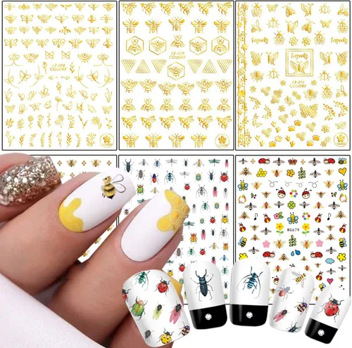 Miniatura 15 de Grandes calcomanías de mariposas para uñas, calcomanías de mariposas grandes 3D para uñas, calcomanías autoadhesivas de diseños de mariposas