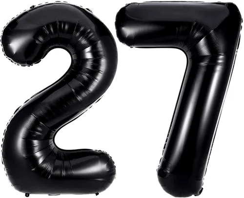 Miniatura 17 de Globos de 40 pulgadas negros con número 0 de helio, globos negros gigantes con número 0 para decoraciones de fiesta de cumpleaños, aniversario, baby