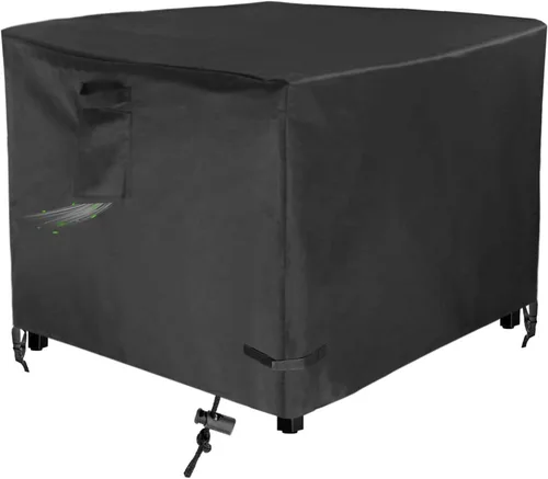 Miniatura 8 de Funda rectangular de 44 x 28 pulgadas para mesas de hoguera de gas al aire libre de 40 a 44 pulgadas, cubierta de mesa de hoguera para patio