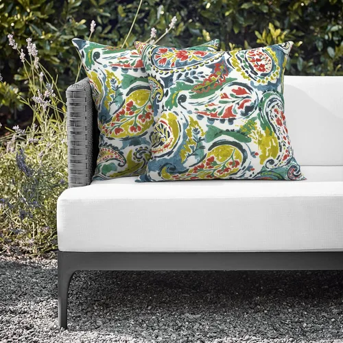Miniatura 80 de Juego de 2 almohadas para exteriores de 16 x 16 pulgadas, repelentes al agua con interiores, para muebles de patio, hogar, jardín, geometría bohemia