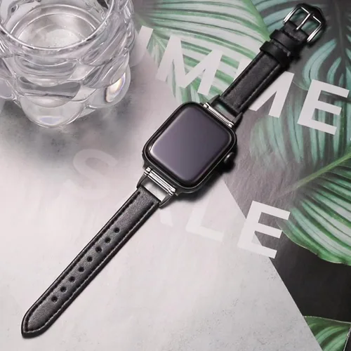Miniatura 2 de Correas de cuero compatibles con Apple Watch Band para mujeres de 1.496 in, 1.575 in, 1.614 in, correa de repuesto con hebilla de metal