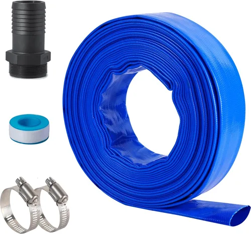 Miniatura 11 de Manguera de descarga plana de PVC de 1-1/2 pulgadas x 50 pies con accesorios de aluminio Camlock C y E, accesorio de bloqueo de leva tipo F