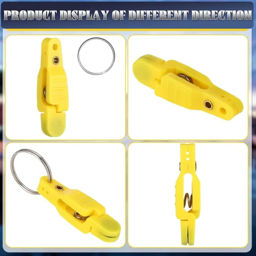 Miniatura 5 de Honoson 20 clips de liberación a presión de tensión pesada, clips de liberación acolchada, clips de arrastre con llavero para tablero de cepillado
