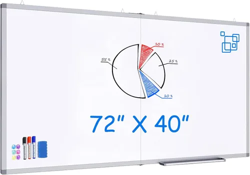 Miniatura 10 de Pizarra blanca magnética de borrado en seco para pared, 48 x 46 pulgadas (4 pies x 3 pies), pizarra blanca portátil plegable con una bandeja larga