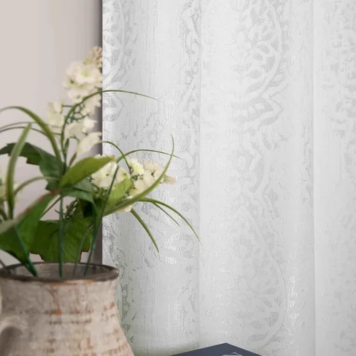 Miniatura 17 de Cortinas con patrón azul marino de 84 pulgadas de largo para sala de estar, juego de 2 paneles con ojales, estampado de medallón de damasco
