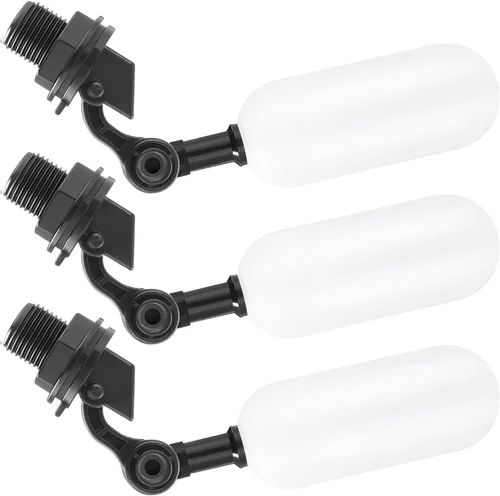 Blulu Paquete de 3 válvulas de flotador, válvula de bola de flotador automática de 1/2 pulgada con brazo ajustable para estanques, canal de agua