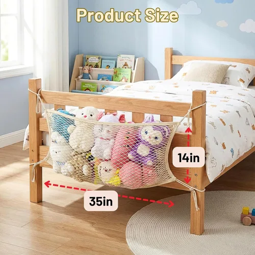 Miniatura 2 de Red de almacenamiento de animales de peluche para niños, red organizadora de juguetes de noche, almacena cuidadosamente tus animales de peluche, red