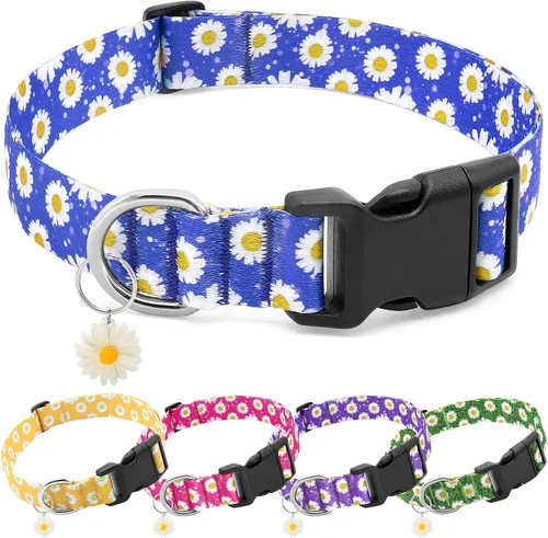 Collares florales para perros grandes, collares suaves y lindos para perros y niñas, collar de flores bonitas con dijes de margaritas, regalo para