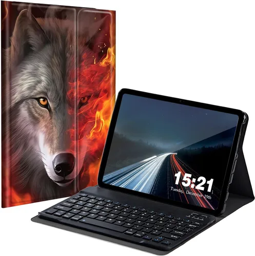 Miniatura 14 de Funda de teclado para Samsung Galaxy Tab S6 Lite 2022/2020, Galaxy Tab S6 Lite SM-P610/P613/P615/P619 con teclado Bluetooth inalámbrico desmontable