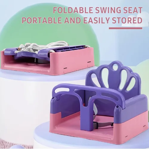 Miniatura 2 de Conjunto de columpio plegable para niños pequeños, conjunto de columpio para bebé para interiores y exteriores para el patio trasero, diseño seguro