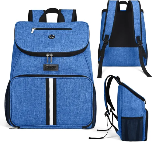 Miniatura 2 de BAGLHER Bolsa de viaje para perros, mochila de suministros para mascotas aprobada por aerolíneas, mochila de viaje para perros con 2 cuencos Azul-A