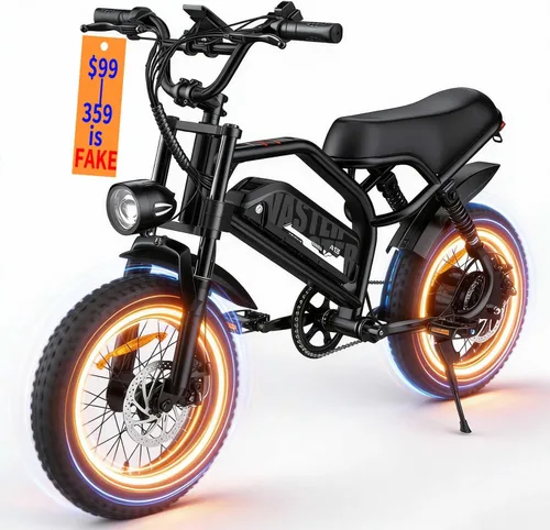 AVDLBIKE Bicicleta eléctrica, bicicleta eléctrica de 16 pulgadas con neumáticos gruesos para adolescentes/adultos, bicicleta eléctrica pequeña de