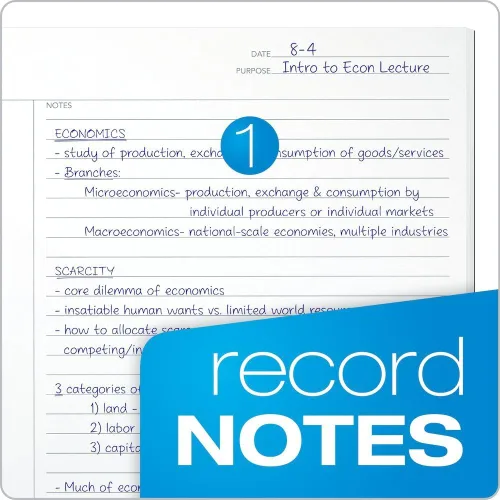Miniatura 3 de Cuaderno de notas, sistema 11 x 9 pulgadas, blanco, 100 hojas (90223), Blanco 100