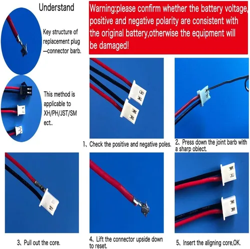 Miniatura 6 de VIDAR - Batería recargable de iones de litio de 7.4 V 2600 mAh de alta capacidad con enchufe JST PH2.54/2P (personalizable) para electrónica