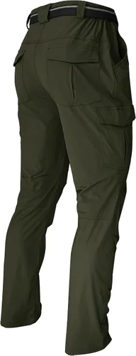 WENRONSTA Pantalones cargo de senderismo para hombre, secado rápido, ligeros, impermeables, 6 bolsillos, para exteriores, pesca, montaña,